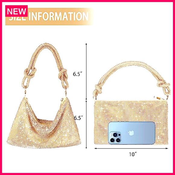 Rhinestone Evening Clutch with Shoulder Strap, 10\